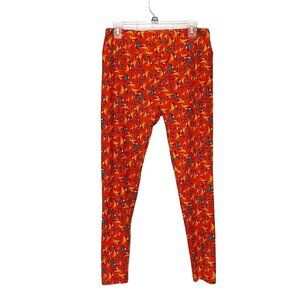 Lularoe Red with Butterflies Super Soft‎ Leggings Women's Size Tall & Curvy